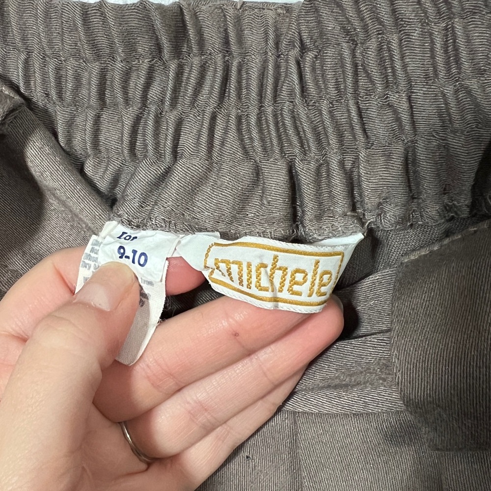 Vintage Michele Long Skirt with Buttons and Belt Loops Taupe Gorpcore 70s - Picture 5 of 7